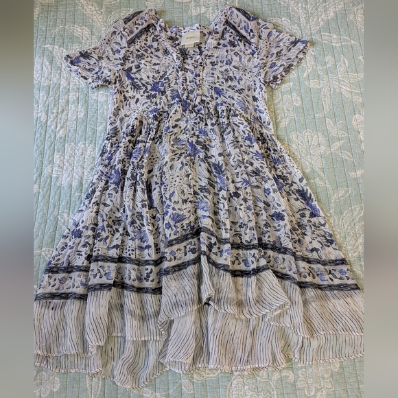 Maeve Blue and White Floral Swing Dress. Size 2 - Picture 3 of 12